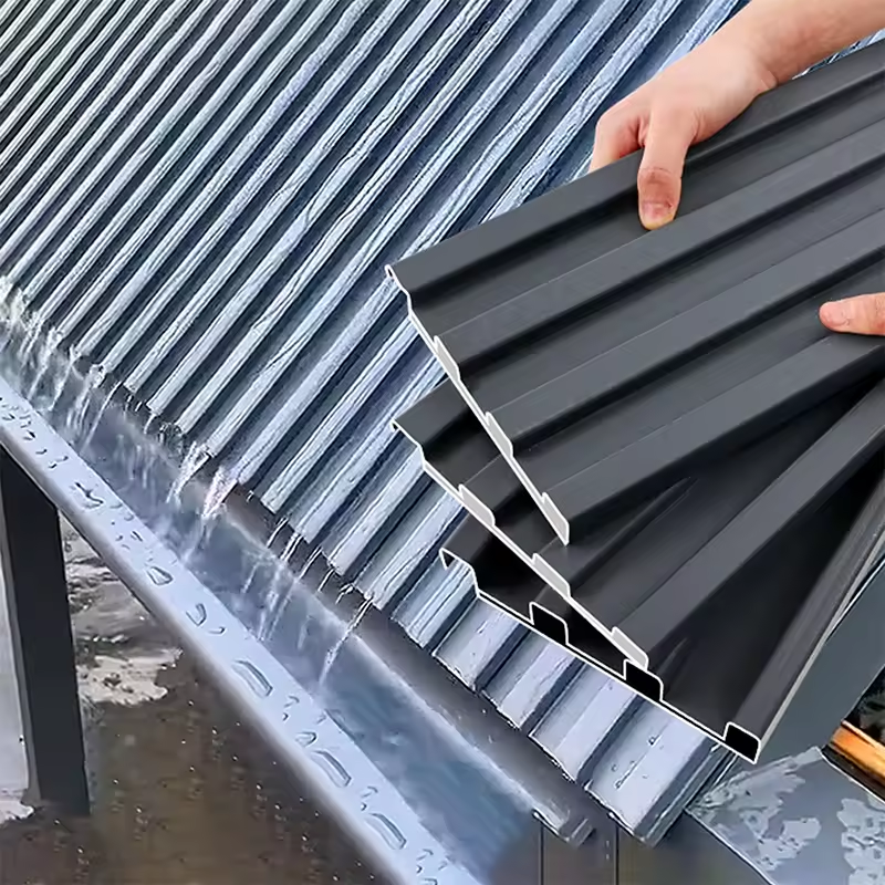 A person holds Aluminum roof panels, demonstrating its lightweight and durable construction for roofing applications.